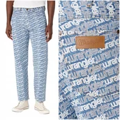 Spodnie męskie - Wrangler FRONTIER luźne proste spodnie jeansowe bez streczu logo W32 L32 - miniaturka - grafika 1