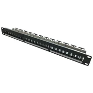 Szafy rack - Patch panel keystone rack 19" 1u, 24 porty, ftp, stp, netrack, czarny 104-26 - miniaturka - grafika 1
