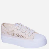 Trampki damskie - Trampki damskie koronkowe do kostki Lee Cooper LCW-25-02-3293L 40 26.2 cm Beżowe. Tenisówki i trampki damskie - miniaturka - grafika 1