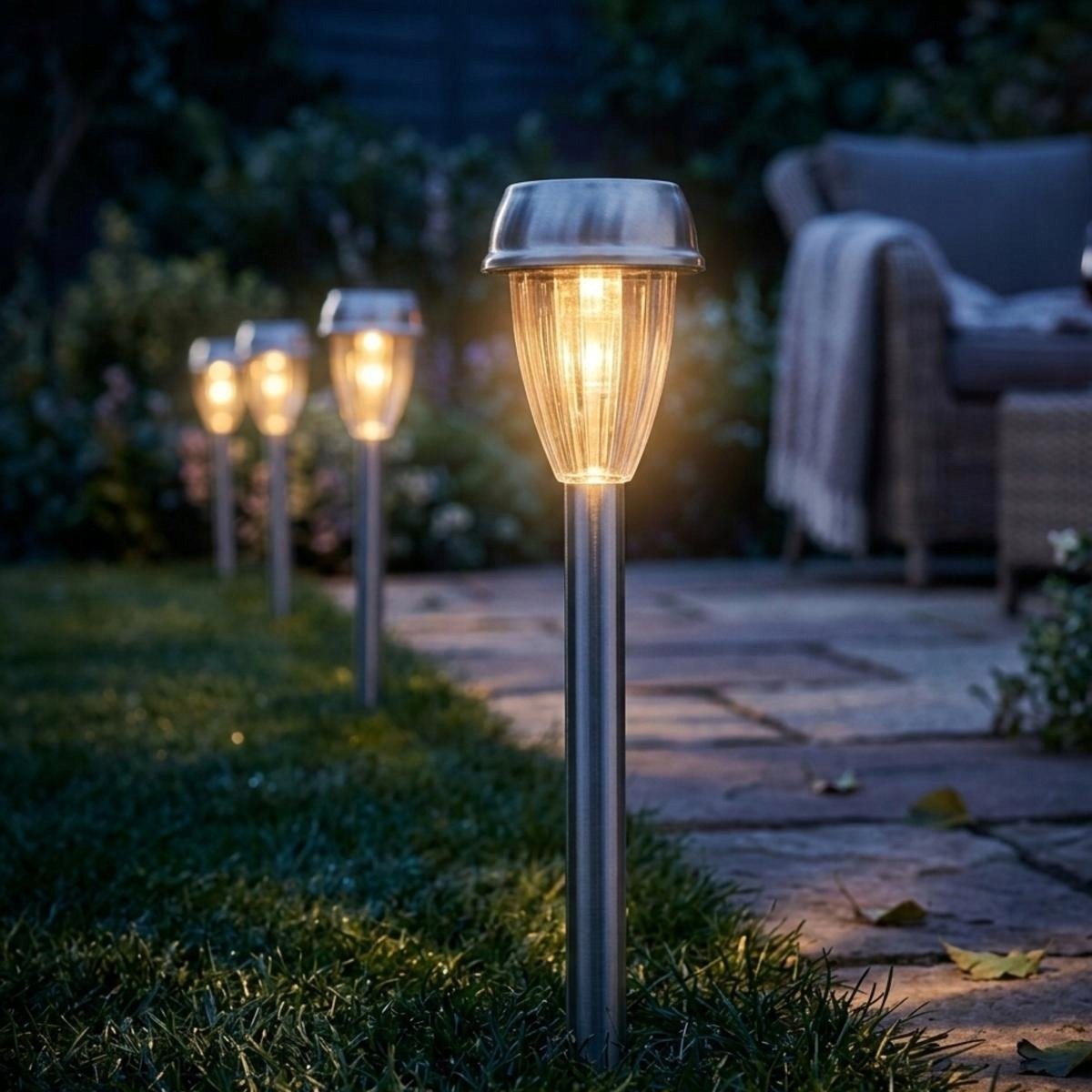 Saska Garden LAMPA SOLARNA 6X39,5CM INOX