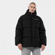 Kurtki męskie - Męska kurtka puchowa pikowana CHAMPION ROCHESTER Eco Future Hooded Jacket - czarna - miniaturka - grafika 1
