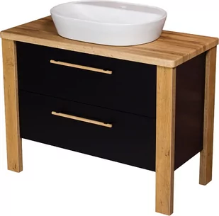 Stojąca szafka łazienkowa 100 cm czarny mat z umywalką Cortez Gante - Szafki łazienkowe - miniaturka - grafika 1