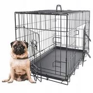 Sprzęt podróżny i transportery dla psów - Klatka kennelowa metalowa kojec dla psa kota transporter rozmiar XS 24" - miniaturka - grafika 1