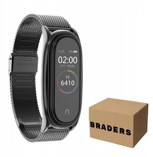 Pasek Opaska Bransoleta Metal Klamra Czarny do Xiaomi Mi Band 5 / 6 / 7 - Akcesoria do smartwatchy - miniaturka - grafika 1