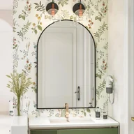 Lustra - CASSILANDO 50 x 75 cm Owalne lustro łazienkowe, metalowa rama, stop aluminium, pojedyncze lustro ścienne, czarne - miniaturka - grafika 1