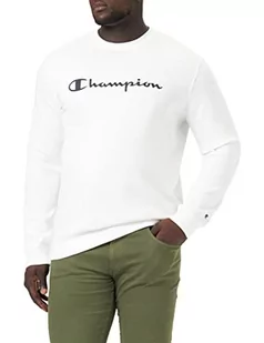 Champion Męska bluza z kapturem American Classics Fall Fleece Big Logo Crewneck, biały, M - Bluzy męskie - miniaturka - grafika 1