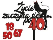 Dodatki do ciast w proszku - Topper Ozdoba Na Tort Życie Zaczyna Się Po Dowolny Wiek Kobieta 18 30 40 50 - miniaturka - grafika 1