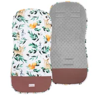 Akcesoria do wózków - Wkładka do wózka spacerowego 37x78 cm materacyk ochronny, dwustronny, leśne zwierzątka - miniaturka - grafika 1