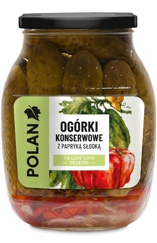 POLAN Ogórki konserwowe z papryką słodką 840g [6]