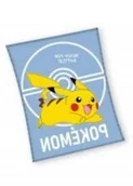 Koce i narzuty dla dzieci - CARBOTEX Flanelowy koc kocyk dziecięcy POKEMON PIKACHU 130x160 cm NIEB. 809 - miniaturka - grafika 1