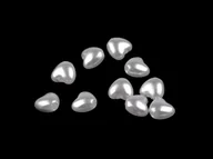Półfabrykaty do biżuterii - Serduszka Plastik Glance Białe 4X5Mm 10Szt - miniaturka - grafika 1