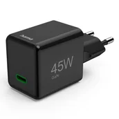 Ładowarki do telefonów - Ładowarka do telefonu Hama GAN PD/QC Supermini 45W PD/QC, czarna - miniaturka - grafika 1