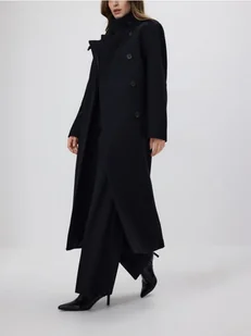 Reserved - Płaszcz z dodatkiem wełny - czarny - Płaszcze damskie - miniaturka - grafika 1