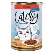 Mokra karma dla kotów - Catessy Kawałeczki w sosie i galarecie, 12 x 400 g - Z wołowiną w galarecie - miniaturka - grafika 1