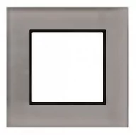 Klawisze i ramki - Ospel ARIA Ramka pojedyncza szare szkło ARIA R-1UGC/41/25 - miniaturka - grafika 1