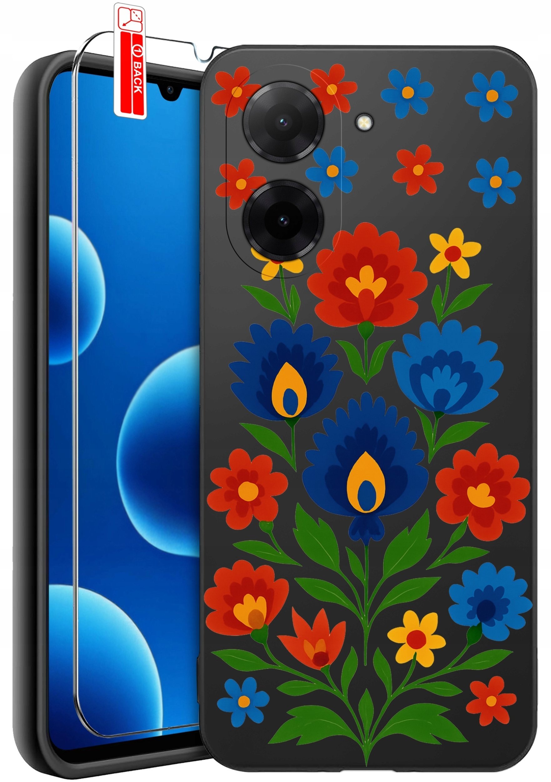 ETUI do Xiaomi Redmi A5 WZORY SILIKONOWE MATT CASE + SZKŁO 9H