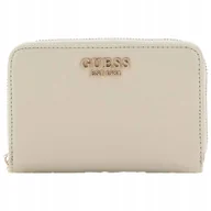 Portfele - Guess Damski Portfel Elegancka Portmonetka Poliuretanowa Jasna Gładka - miniaturka - grafika 1