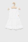 Sukienki - Guess sukienka bawełniana dziecięca kolor biały mini rozkloszowana - miniaturka - grafika 1