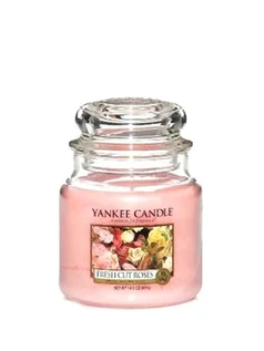 Świece - Yankee Candle Średnia świeca zapachowa - Fresh Cut - 411 g - grafika 1