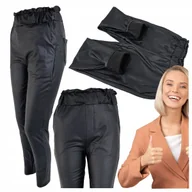 Legginsy - Legginsy lateksowe Woskowane OCIEPLANE Damskie Matowe A LA SKÓRA LATEX M - miniaturka - grafika 1