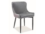 Krzesła - Signal Krzesło COLIN B VELVET czarne nogi, szary aksamit bluvel14 - miniaturka - grafika 1