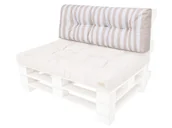 Poduszki ogrodowe - Poduszka oparcie na meble z palet, Leo, Ecru w paski, 120x40 cm - miniaturka - grafika 1