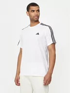 Koszulki sportowe męskie - adidas Koszulka techniczna Train Essentials 3-Stripes IB8151 Biały Regular Fit - miniaturka - grafika 1
