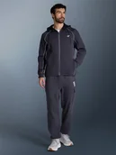 Bluzy męskie - 4F Bluza dresowa regular z kapturem męska - szara XXL - miniaturka - grafika 1