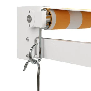 Zwijana markiza, żółto-biała, 4x3 m, tkanina i aluminium Lumarko! - Markizy - miniaturka - grafika 8