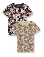 Koszulki i topy damskie - NAME IT Chłopcy NKMVARGA 2P SS TOP H T-Shirt, Mock Orange/Pack:All Aboard, 104, Mock Orange/Pack:all Aboard, 134-140 - miniaturka - grafika 1