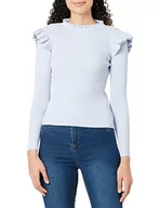 Swetry damskie - ONLY Damski sweter Onlsia Sally Ruffle Ls KNT Noos, Cashmere Blue, 3XL - miniaturka - grafika 1