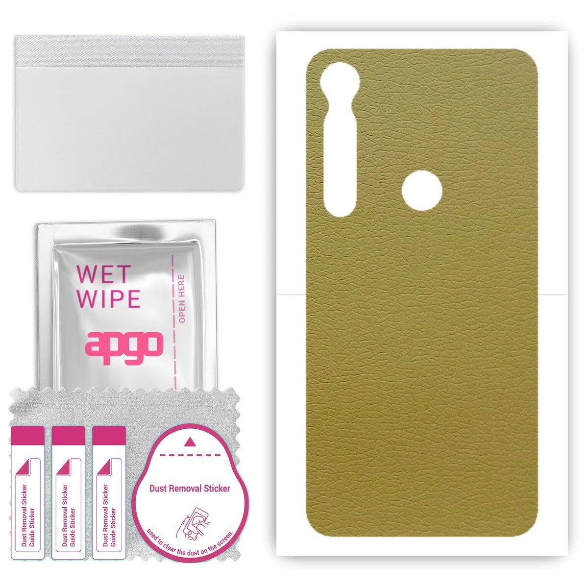 Folia naklejka skórka strukturalna na TYŁ do Motorola Moto G8 Plus - Skóra Oliwkowa - apgo SKINS