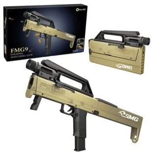 Karabin Składany FMG9 Strzałki Piankowe Łuski Latarka Broń - Zabawki militarne - miniaturka - grafika 1