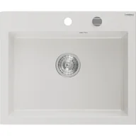 Zlewozmywaki - Mexen Elix zlewozmywak granitowy 1-komorowy 600 x 500 mm, biały, syfon chrom - 6525601005-20 - miniaturka - grafika 1