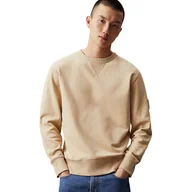 Bluzy męskie - Bluza męska Calvin Klein Jeans dresowa beżowa-L - miniaturka - grafika 1