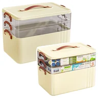 Zabawy w naśladowanie dorosłych - Pudełko Organizer Na Leki Pojemny 3-Poziomowy Apteczka Domowa - miniaturka - grafika 1