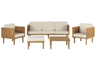 Meble ogrodowe - Zestaw ogrodowy drewniany 5-osobowy biały BARATTI - miniaturka - grafika 1