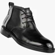 Botki męskie - Buty Męskie JOHN DOUBARE Skórzane Botki Eleganckie Czarne H909-B205-SG3 Czarny 41 - miniaturka - grafika 1