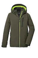 Kurtki i płaszcze dla chłopców - Killtec Chłopięca kurtka funkcyjna z kapturem/kurtka zimowa jest wodoszczelna KOW 159 BYS JCKT, ciemnooliwkowa, 164, 40915-000 - miniaturka - grafika 1