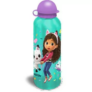 bidon aluminiowy z ustnikiem KOCI DOMEK GABI 500ml - Bidony dla dzieci - miniaturka - grafika 1