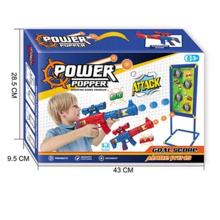 Zestaw Strzelanie Do Celu Stojąca Tarcza Strzelecka Pistolety Naboje Pianko - Zabawki militarne - miniaturka - grafika 1