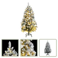 Choinki - The Living Store Sztuczna choinka składana 150 LED i kulki 150 cm - miniaturka - grafika 1