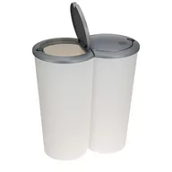 Kosze na śmieci - Emako Podwójny kosz na śmieci, biały, 2x25 l - miniaturka - grafika 1