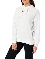 Bluzy damskie - Champion Damska bluza z kapturem Legacy Tape 2.0 Powerblend Regular White, L - miniaturka - grafika 1