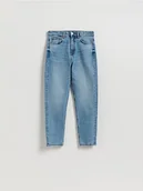 Spodnie damskie - Reserved - Jeansy mom fit slim - niebieski - miniaturka - grafika 1