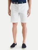 Spodenki męskie - Tommy Hilfiger Szorty materiałowe Denton MW0MW42349 Biały Slim Fit - miniaturka - grafika 1