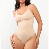Body - Body modelujące z wycięciem na plecach - Beżowy S - miniaturka - grafika 1