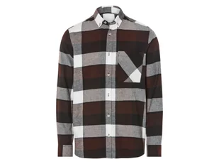 LIVERGY® Koszula flanelowa męska z bawełny (M (39/40), Brązowy/biały) - Koszule męskie - miniaturka - grafika 1