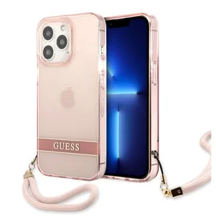 Guess GUHCP13LHTSGSP iPhone 13 Pro / 13 6,1" różowy/pink hardcase Translucent Stap GUE001962-0 - Etui i futerały do telefonów - miniaturka - grafika 1