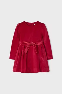 Sukienki i spódniczki dla dziewczynek - Mayoral sukienka dziecięca kolor czerwony mini rozkloszowana - grafika 1